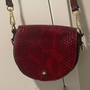 Rebecca Minkoff Saddle Handbag Red Snake
